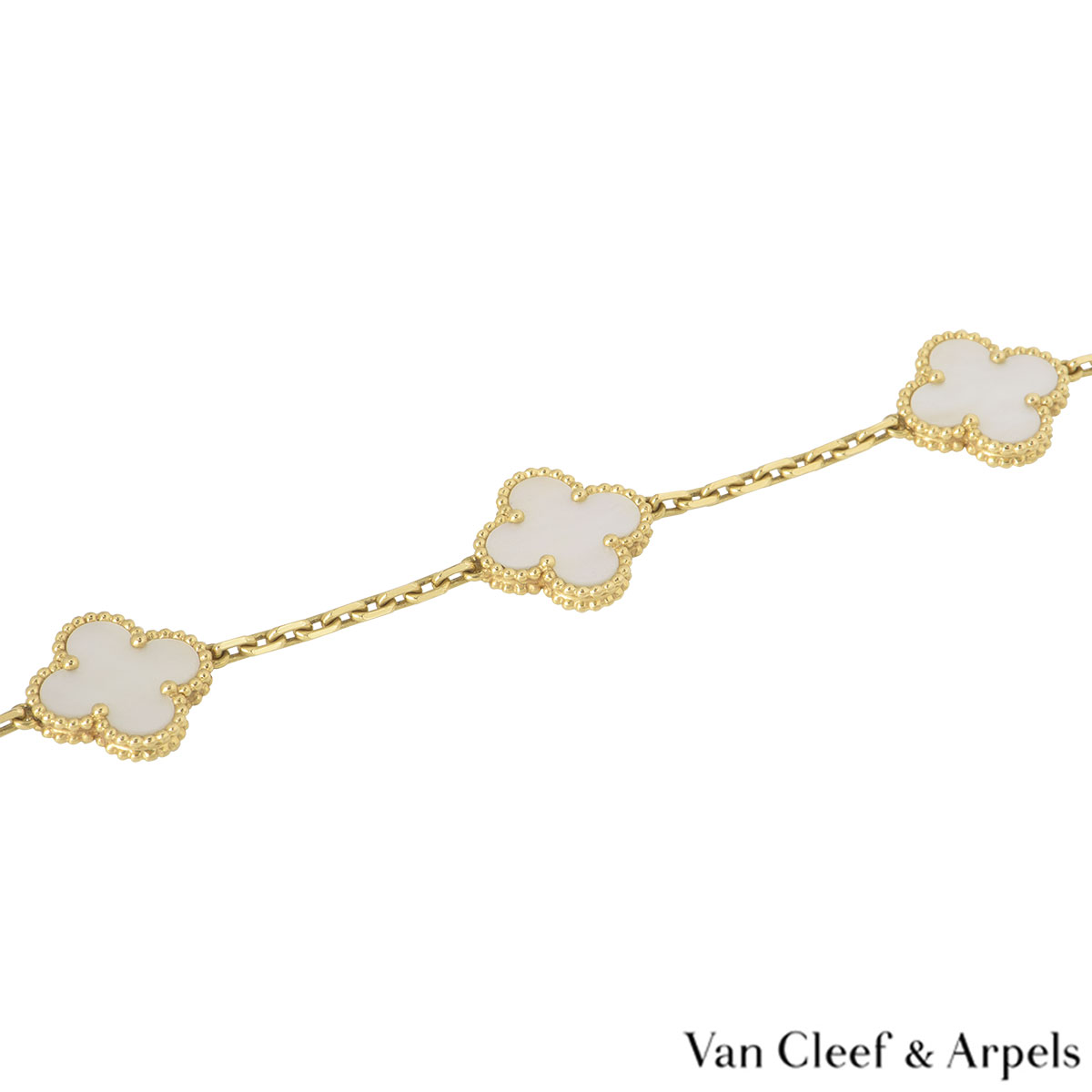 Vintage alhambra yellow gold bracelet Van Cleef & Arpels Green in Yellow  gold - 29323686